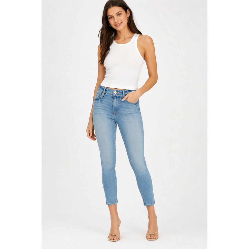 FRAME Designer Light Wash Crop Jeans Womens‎ 27 Casual Chic - Picture 1 of 8